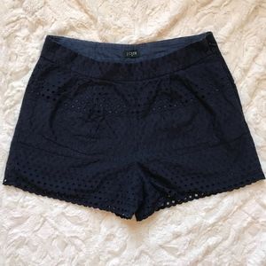 J. Crew 100% Cotton Navy Eyelet Shorts Size 0